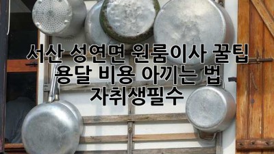 서산 성연면 원룸이사 꿀팁🍯 용달 비용 아끼는 법! #자취생필수